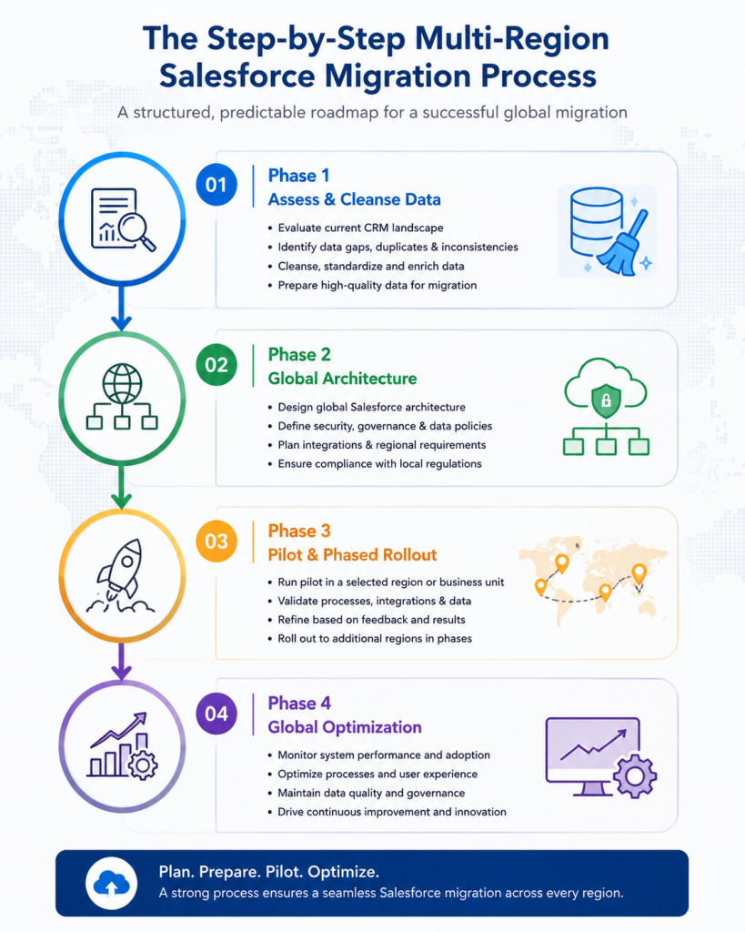 The Step-by-Step Multi-Region Salesforce Migration Process