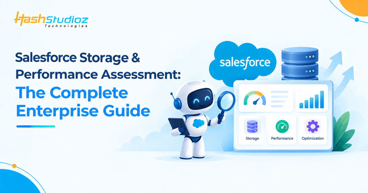 Salesforce storage and performance assessment with data and optimization visuals