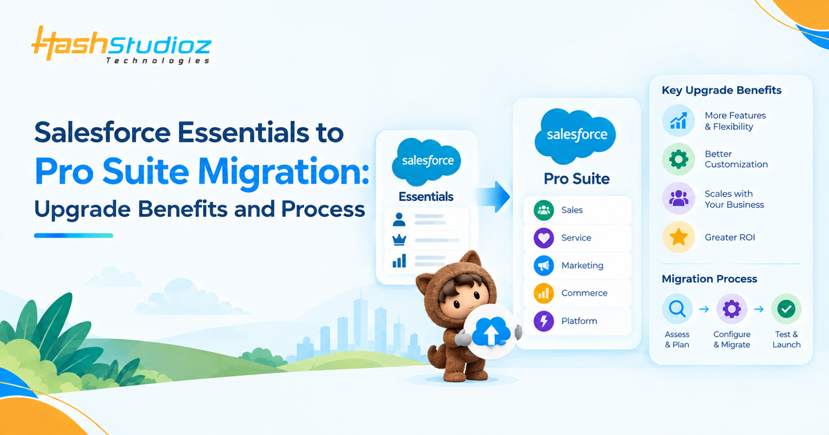 Salesforce Essentials to Pro Suite migration with upgrade benefits and migration process