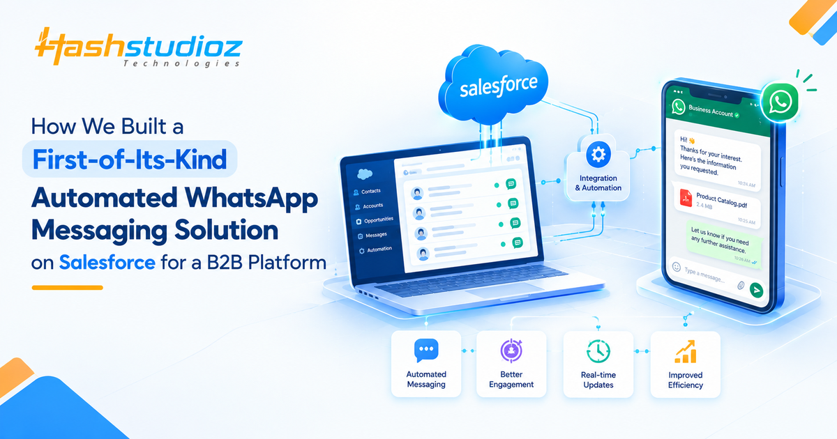 Automated WhatsApp messaging solution integrated with Salesforce for a B2B platform by HashStudioz